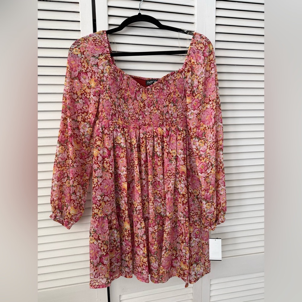 Crystal Doll Pink and Yellow Smocked Dress